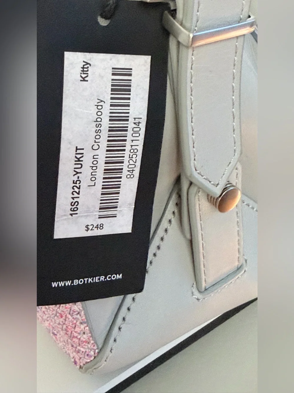 NWT Botkier x Coco Rocha Kitty London Leather Crossbody Bag Pink Gray MSRP $248